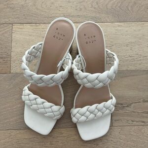 A New Day Women's Cream Braided Sandals